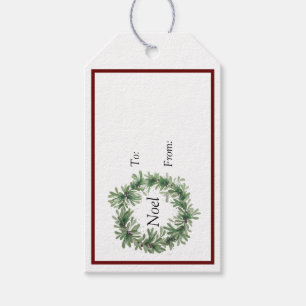 Mistletoe Wreath Gift Tags