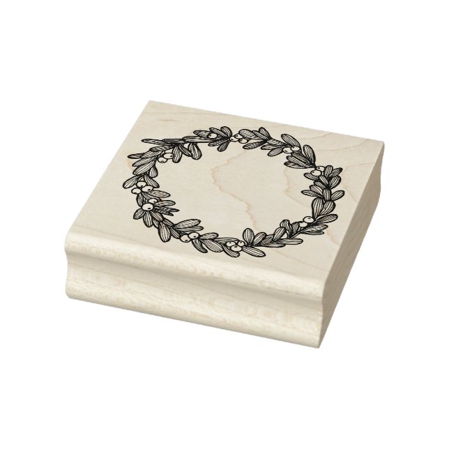 Mistletoe Wreath Rubber Stamp (Stamp)
