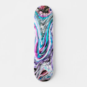 Misto de gradiente e chuviscado, ciano e pink skateboard