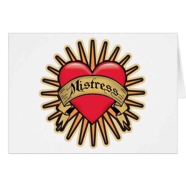 Mistress Heart Tattoo (Front Horizontal)
