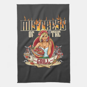Mistress Of The Grill For Women Who Love To Grill Kitchen Towel