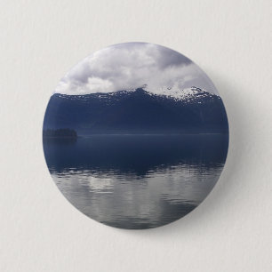 Misty Alaskan Sea in Shades of Blue 2 Inch Round Button