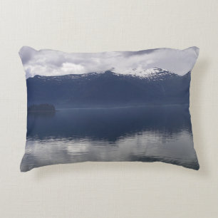 Misty Alaskan Sea in Shades of Blue Accent Pillow