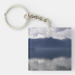 Misty Alaskan Sea in Shades of Blue Keychain