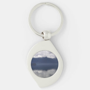 Misty Alaskan Sea in Shades of Blue Keychain