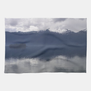 Misty Alaskan Sea in Shades of Blue Kitchen Towel