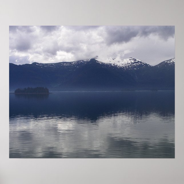Misty Alaskan Sea in Shades of Blue Poster (Front)
