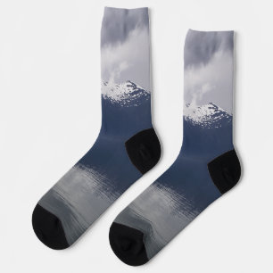 Misty Alaskan Sea in Shades of Blue Socks