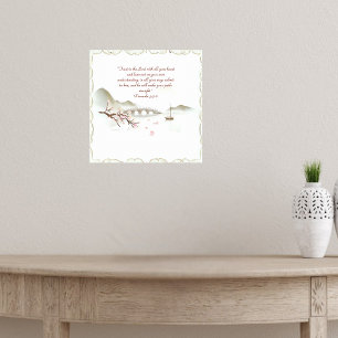  Misty Blossom Crossing Bible Verse Customizable  Poster