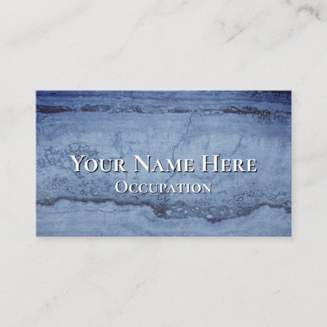 Misty Blue abstract Granite marble pattern  Business Card (Front)