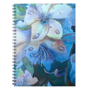 Misty Blue Azaleas in Watercolor  Notebook