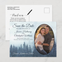Misty Blue Mountains Oval Photo Save The Date
