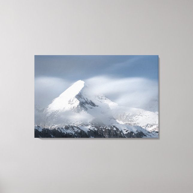 Misty clouds over mountain Grintovec, Slovenia Canvas Print (Front)