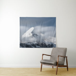 Misty clouds over mountain Grintovec, Slovenia Tapestry