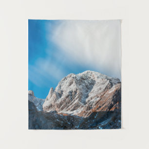Misty clouds over the mountains tapestry