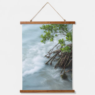 Misty Coastal Tree Watercolor Tapestry