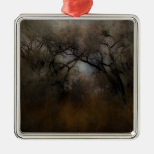 Misty Cottonwoods Metal Ornament
