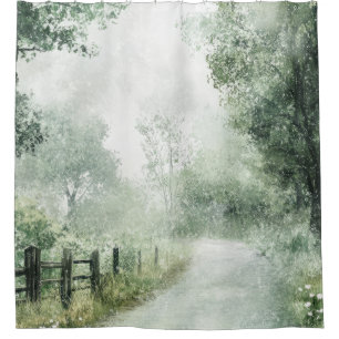 Misty Country Road Forest Path Landscape (1)