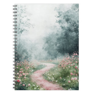 Misty Country Road Forest Path Landscape (4) Notebook