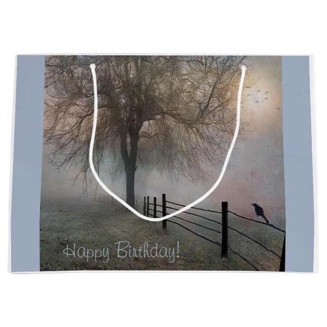 Misty Country Scene  Large Gift Bag (Front)