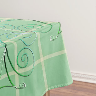 Misty Curly Shamrock SquaresTablecloth Tablecloth