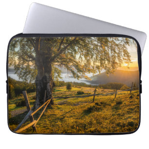 Misty Dawn in a Forest Laptop Sleeve