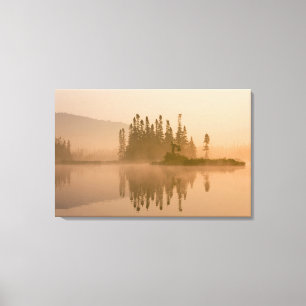 Misty dawn on East Inlet, Pittsburg, New Canvas Print