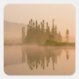 Misty dawn on East Inlet, Pittsburg, New Square Sticker