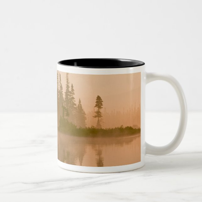 Misty dawn on East Inlet, Pittsburg, New Two-Tone Coffee Mug (Right)