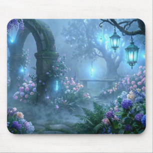 Misty Echoes from the Garden of Blue Fog Mouse Pad