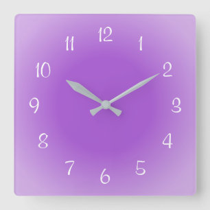 Misty Edges Purple Frosted Design Soft Colours Square Wall Clock