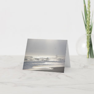 Misty Evening at Frisco Pier OBX Note Card