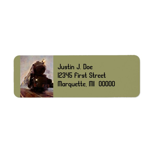 Misty Evening Train Railroad Return address Label (Front)