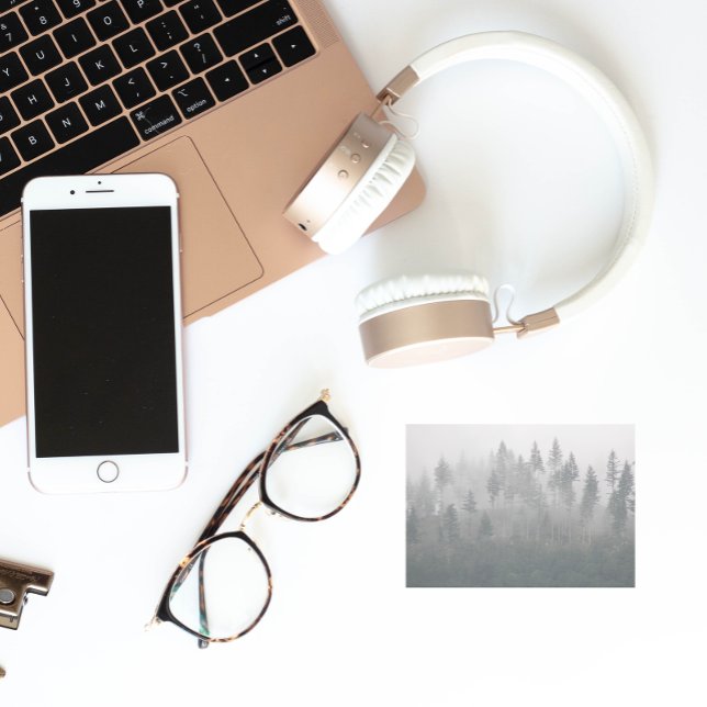 Misty Evergreen Forest Landscape Post-it Notes (In Situ)