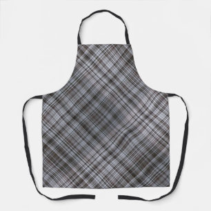 Misty February Blue and Grey Plaid Apron