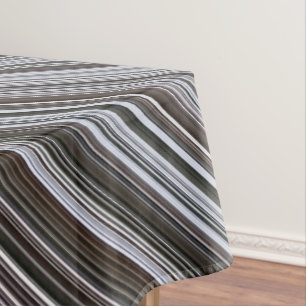 Misty February Blue and Grey Stripe Tablecloth