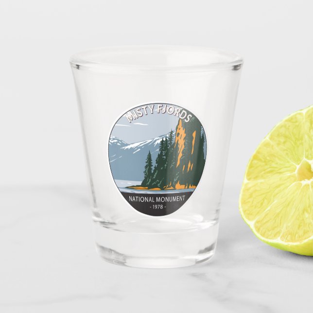 Misty Fjords National Monument New Eddystone  Shot Glass (Front)