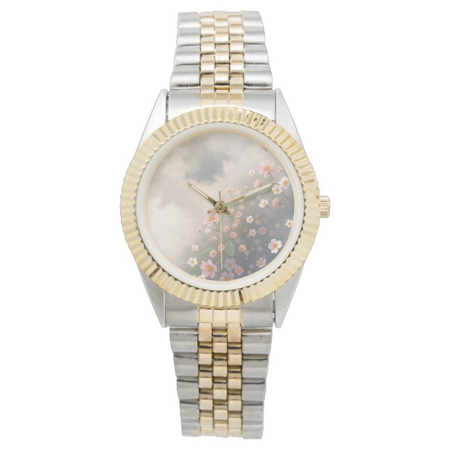 Misty Floral Ethereal Wrist Watch (Front)