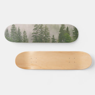 Misty Foggy Forest Trees Skateboard