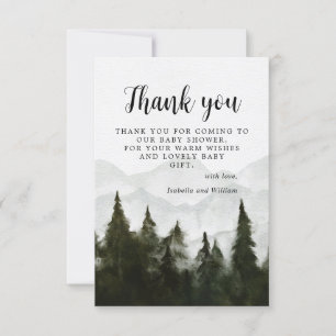 Misty Forest Baby Shower Thank You