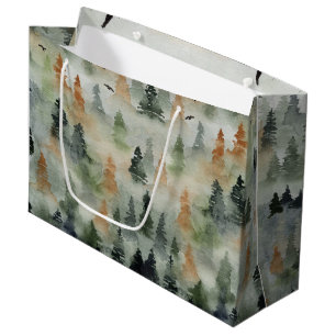 Misty Forest Birthday Retirement LARGE Gift Bag