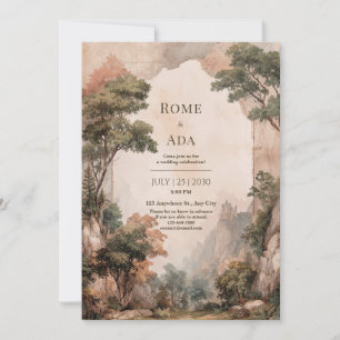 Misty Forest Castle Wedding  Invitation