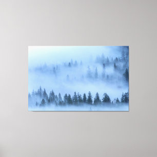 Misty Forest Landscape Yosemite Valley Canvas Print