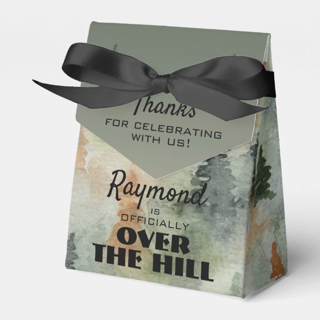 Misty Forest Masculine Birthday Party Favour Box (Front Side)