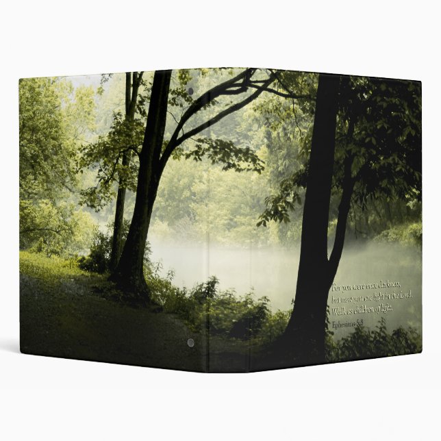 Misty Forest Notebook Binder Ephesians 5:8 (Background)