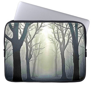 Misty Forest Path: Eerie Beauty Laptop Sleeve