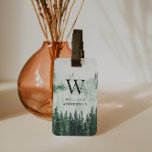 Misty Forest Personalized Luggage Tag<br><div class="desc">Watercolor misty forest painting custom name luggage tag.</div>
