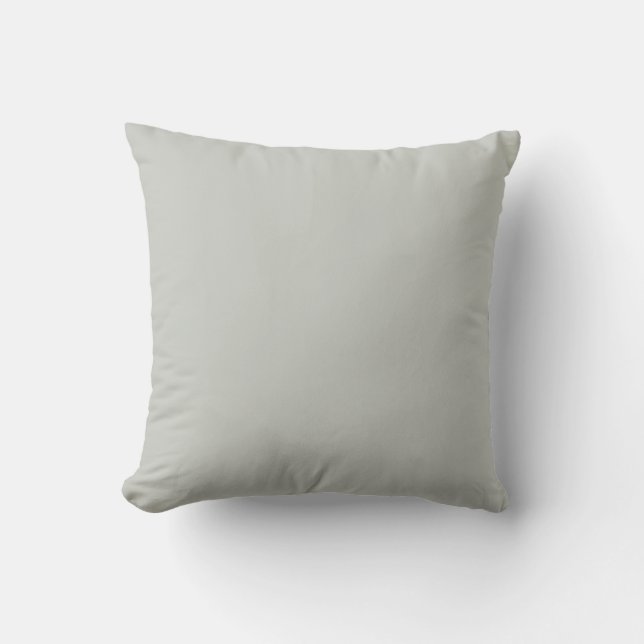 Misty Grey Green Solid Colour Throw Pillow (Front)