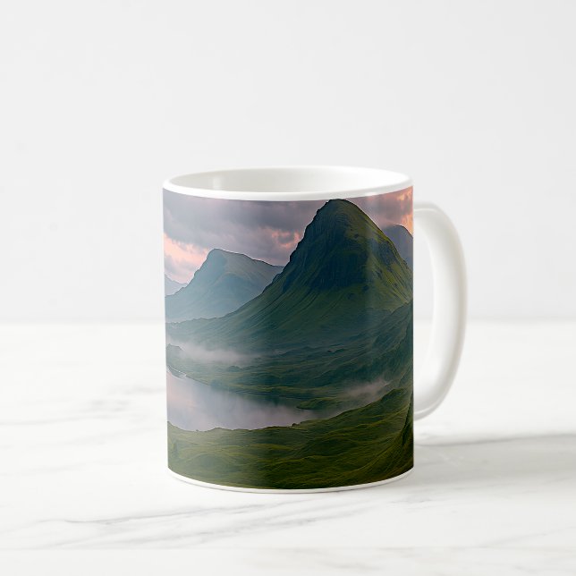 Misty Highland Loch Coffee Mug (Front Right)