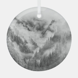 Misty Jiuzhaigou: UNESCO Heritage China. Glass Ornament